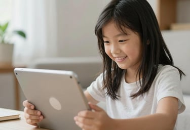 A diverse group of students engaged in an online interactive lesson on laptops.