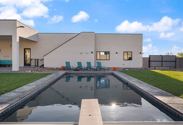 custom home with pool