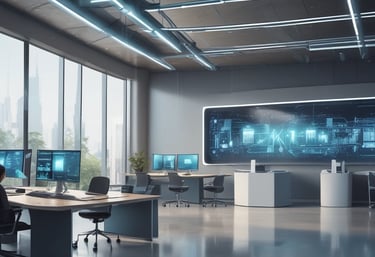 A graphic showing advanced digital systems in use.