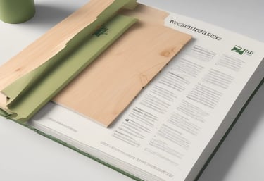 un libro con un marcapáginas de madera y una planta en una maceta