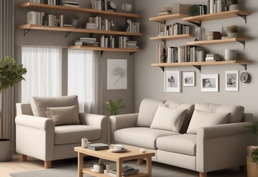 A professional assembling furniture in a bright, modern room.