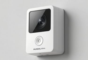 Modern home alarm panel with glowing red alert signals at night.