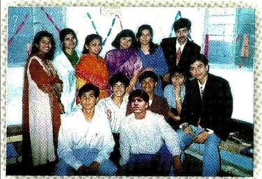 a group of people posing for a photo