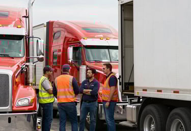 A gleaming 18-wheeler truck from Rutaforte parked on an open highway under a clear blue sky.