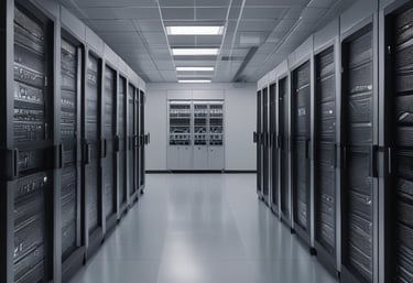 Team of professionals collaborating on electrical and IT project plans in a modern office.