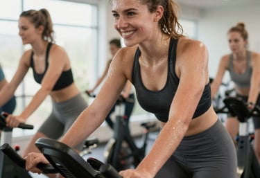 A serene consultation room with soft lighting and wellness equipment.