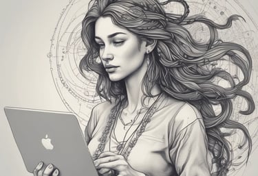 A sleek, minimalist digital portrait of an AI celebrity with subtle emotional expression.