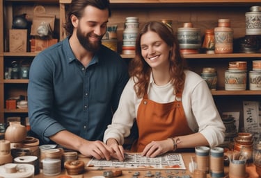 A warm, inviting workspace with a laptop, notebook, and coffee cup symbolizing Etsy consulting.
