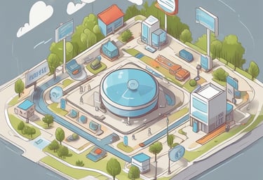 A local shop front with visible signage and customers engaging happily outside.