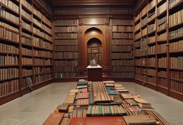 A modern digital library interface displaying categorized legal case files with a sophisticated black, brown, and grey color scheme.