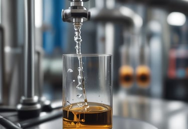 Close-up of a high-temperature distillation column with glowing thermal elements.