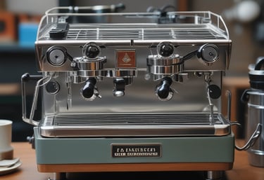 A professional espresso machine being serviced.