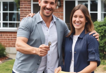 A welcoming modern office space with warm lighting and a friendly team ready to assist clients.