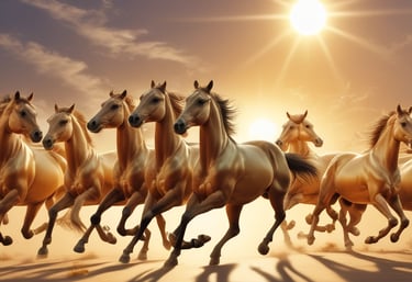 Softly blurred moving images of past art shows creating a warm, inviting atmosphere.