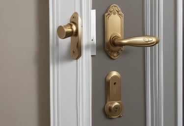 A locksmith in uniform unlocking a gym door with professional tools during daylight.