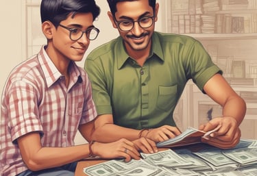 A child and parent working together on a creative DIY project at home