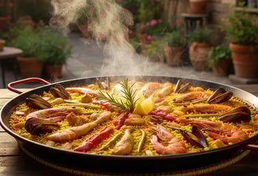 paella asando en una cacerola