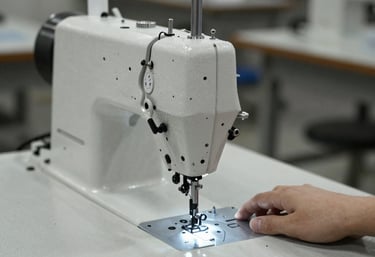 Close-up of a finished uniform with detailed stitching and logo embroidery.