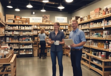 a man riding a skateboard down a street next to tall buildings