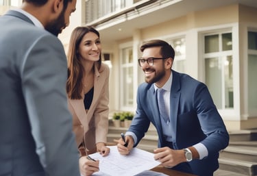 A professional consultant discussing asset strategies with a client over documents.