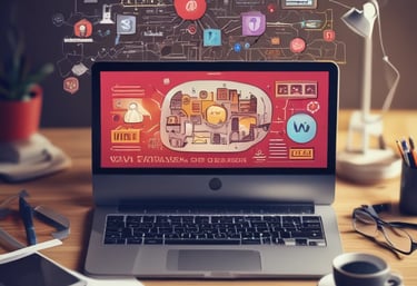 Modern workspace with designers collaborating on UX/UI projects using laptops and sketches.