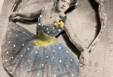 Photomontage peint à la main. Image vintage, image rétro.