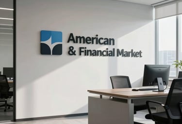 A clean, minimalist photograph of a professional office space with natural lighting and modern decor. North American / Global Financial Market.