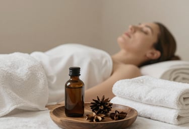 A cozy workspace with a laptop, notebook, and a cup of tea symbolizing focus and creativity.