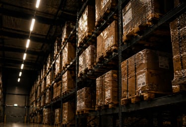 Infraestructura de almacenamiento y logística para distribución global de productos de alta demanda
