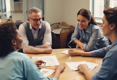 A caring caregiver gently assisting an elderly person at home