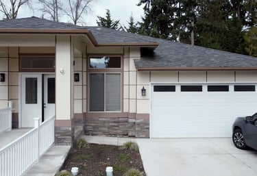 Adult family home with modern amenities including bedrooms, kitchen, accessible bathrooms, and cozy living areas.