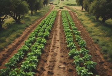 Community members planting native species together during a farm event.