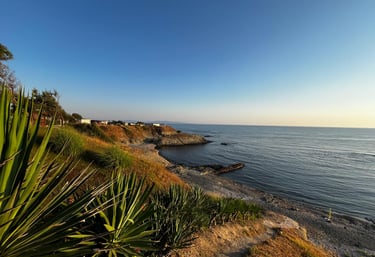 Scenic Black Sea coastal views in Lozenets, Bulgaria: A natural, grounded setting for Yogessa wellness retreats.
