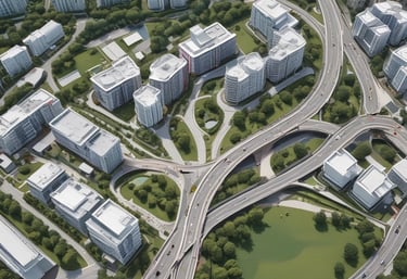 A sleek exterior shot of Pinery Residences showcasing its six elegant blocks under a clear sky.