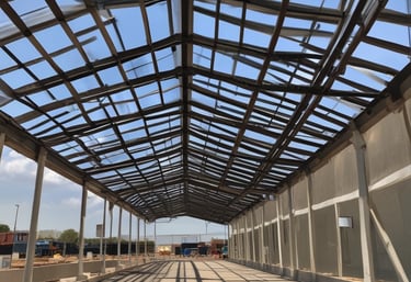 Technician installing a split AC unit in a bright, modern office space.