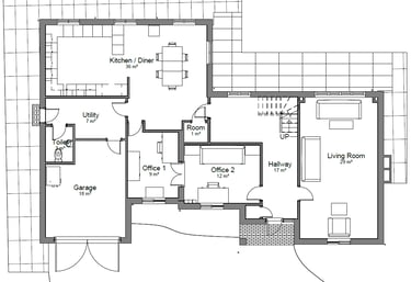 Example 2D image of a proposed ground floor plan