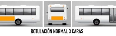 Rotulación normal 3 caras en autobús de Valencia