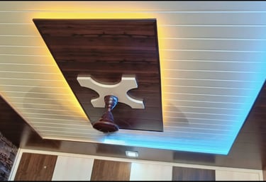 Upvc ceiling with a wooden finish