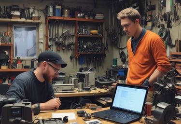 Close-up of a 3D-printed adapter part designed for lawn mower blades.