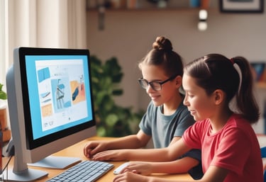 A cozy home office setup with modern computer and multimedia equipment.