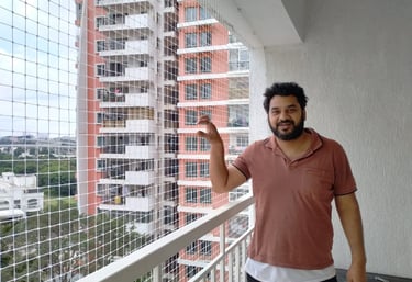Pigeon nets for balcony installation in Malabar Hill Mumbai apartment