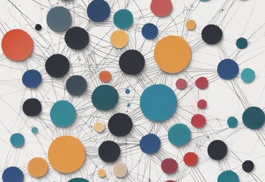 A vibrant illustration of a person untangling colorful strings representing marketing ideas.