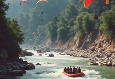 A rider gearing up with helmet and gloves beside a parked bike, with the sun setting over the hills.