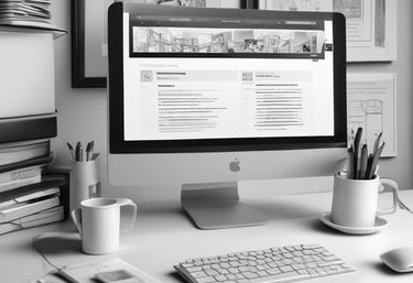 Close-up of a hand typing on a laptop keyboard with a clean, modern website on screen.