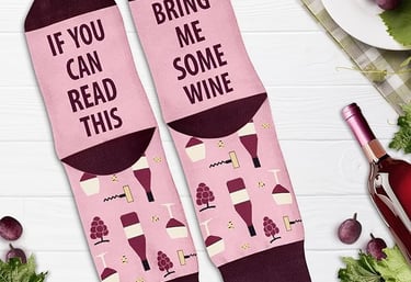 a pair of socks that say if you can't read this socks