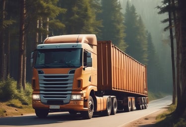 Modern office space with international food products and trading charts on screens.