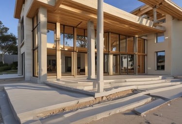 Construction workers collaborating on a modern building site in the Netherlands.