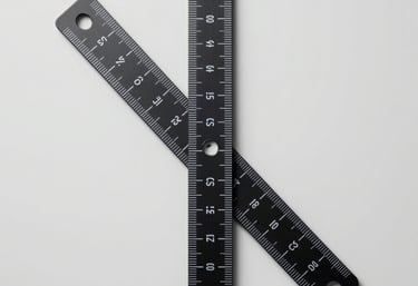 Clean, light gray background with a single black architectural scale ruler, minimal and professional design aesthetic.