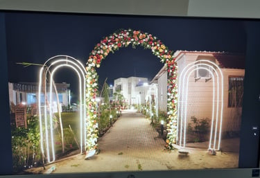 Decorated entrance for the celebration