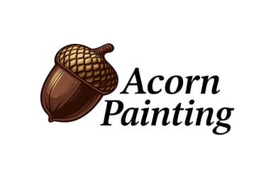 acorn painting logo, logo for red deer, innisfail, lacombe, and sylvan lake.